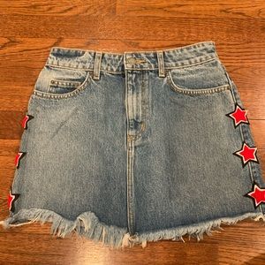 LF camar denim skirt with stars!